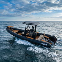 Bateau à rames en aluminium Hedia 7m, Rib 700, bateau de pêche de luxe à vendre, bateau pneumatique Hypalon haute vitesse