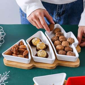 Christmas Tree-Shaped Snack <strong>Tray</strong> - for Living Room <strong>Candy</strong>, Nuts &amp; Kitchen Breakfast Tableware - Product Image 5