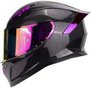 Casques de <span class=keywords><strong>moto</strong></span> intégraux en fibre avec spoiler, casque de <span class=keywords><strong>moto</strong></span> sport touring et routier - Compatibles Bluetooth, poches pour haut-parleurs - Product Image 1