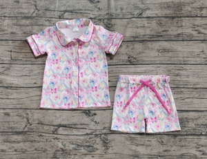 Completo <span class=keywords><strong>pigiama</strong></span> per bambina con stampa a farfalla, set di abbigliamento da notte per sorelle, all'ingrosso - Product Image 2