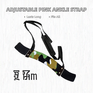 Sangle de fitness réglable en néoprène rose pour entraînement de la force des jambes, support de cheville pour machines à câbles, modèle 44*8.5cm - Product Image 2