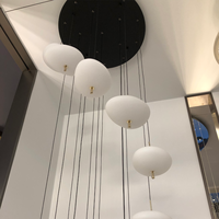 Lustre suspendu sur mesure pour escalier avec abat-jour, luminaires de plafond LED modernes et créatifs pour salon à double plafond