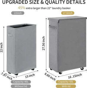 <span class=keywords><strong>Panier</strong></span> de rangement de <span class=keywords><strong>linge</strong></span> de maison multifonctionnel de style classique gris. - Product Image 2