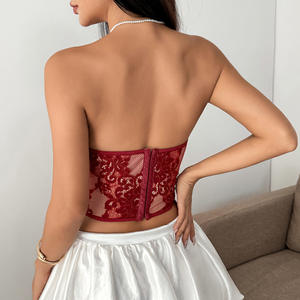 Yicheng – Nouveau Corset Bustier Sans Manches en Dentelle, Amincissant, Creux, Court, pour Femme, Gilet Sculptant, Camisole Transparente et Respirante - Product Image 1