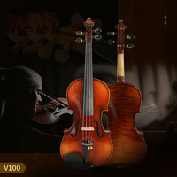 Starway Violons de sapin professionnels faits à la main de haute qualité 1/4 2/4 3/4 4/4 tailles avec touche en ébène Archet en crin d'ébène