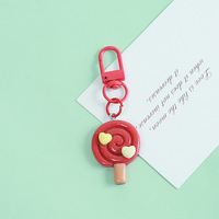 Porte-clés Sucette en Résine Adorable avec Décoration Cœur, Pendentif Bonbon Coloré, Breloque Sac Mignonne, Pendentifs Sac à Dos, Cadeaux de Mariage pour Invités