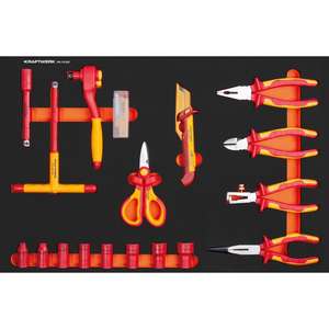 Kraftwerk VDE insert with <b>3</b>/<b>8</b>" <b>ratchets</b> socket pliers cutting 18 pcs. - Product Image 1