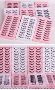 ZYM-DBP-06 ciglia sintetiche arricciate eco-friendly Vegan in fibra chimica domestica riutilizzabile striscia intera alata ciglia finte Mix - Product Image 5