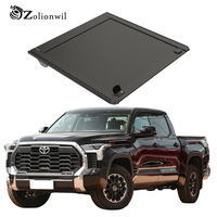 Zolionwil - Couvre-caisse de camionnette rétractable noir à double verrouillage pour Toyota Tundra 2007 2014 2018 2021 Crewmax 5.5 5.7