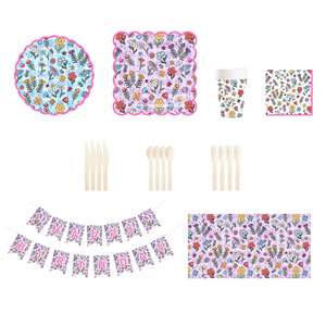 Platos y Servilletas de Papel para Fiestas con Diseño de Flores Silvestres DAMAI, Desechables, para Baby Shower, Cumpleaños, Bodas, Fiestas de Té - Product Image 3