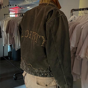 <span class=keywords><strong>Abbigliamento</strong></span> di marca dal Bomber in Denim <span class=keywords><strong>Vintage</strong></span> da <span class=keywords><strong>uomo</strong></span> personalizzato all'ingrosso 100% cotone OEM servizio di acquisto all'ingrosso stampa di carattere - Product Image 4