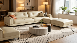Sofá Chesterfield de Cuero Genuino con Mechones, Tres Plazas, Patas de Metal, Sofá Moderno para Sala de Estar con Brazos Enrollados - Product Image 3