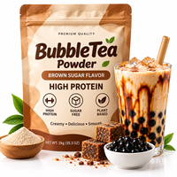 Suplemen Protein Tinggi Label Pribadi OEM Bebas Gula Minuman Instan Teh Bubble Protein Nabati Rasa Gula Merah Bubuk Teh Bubble