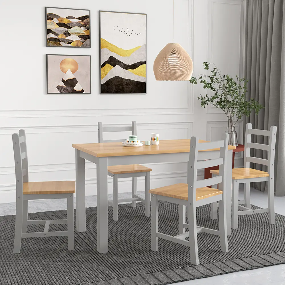 Top Dinning Table Honey White Dining Room Patio Table and Chair Set Home Furniture Bedroom Furniture Modernewlastic Wood Modern
