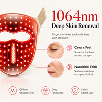 Appareil de beauté facial 3D, masque de beauté portable pour le traitement de l'acné du visage, appareil de beauté pour le rajeunissement de la peau du visage, batterie 2-4 heures