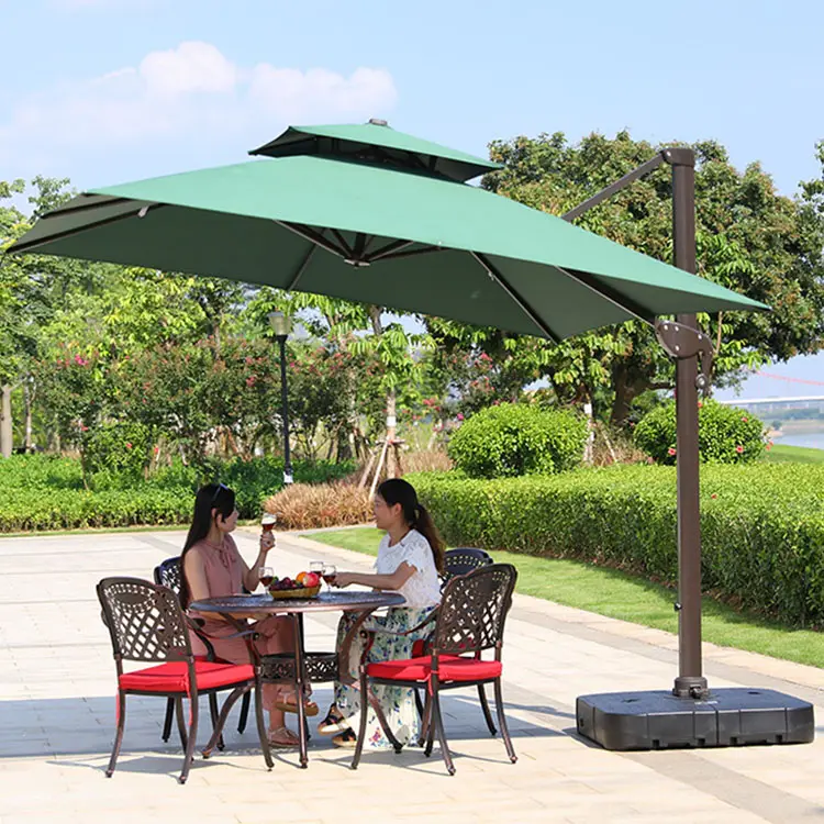 Зонт-патио, 6 футов, экологически чистый, 3 м, большой зонт с УФ-защитой для ресторана, патио, уличные садовые пляжные зонты-бананы 3x4