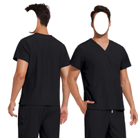 Meilleures ventes : Uniforme médical chirurgical unisexe en polyester à séchage rapide, respirant, col en V, manches courtes, personnalisable pour femmes et hommes