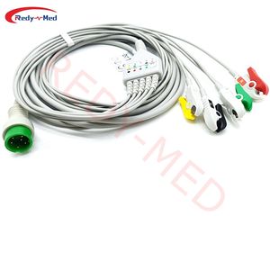 สายตรวจคลื่นไฟฟ้าหัวใจ (<span class=keywords><strong>ECG</strong></span>) สำหรับเด็กและเยาวชน รุ่น <span class=keywords><strong>Creative</strong></span> K12 คุณภาพมาตรฐาน ISO 13485 ผลิตจากวัสดุ TPU พร้อมคลิป/สแนป 5 หัวแบบ IEC/AHA 6 พิน สำหรับใช้ในทางการแพทย์ - Product Image 3