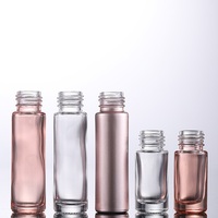 En stock – Flacons roll-on en verre dépoli rose de 5 ml et 10 ml pour parfum, huile essentielle et attar – Bille roulante en verre pour emballage en verre