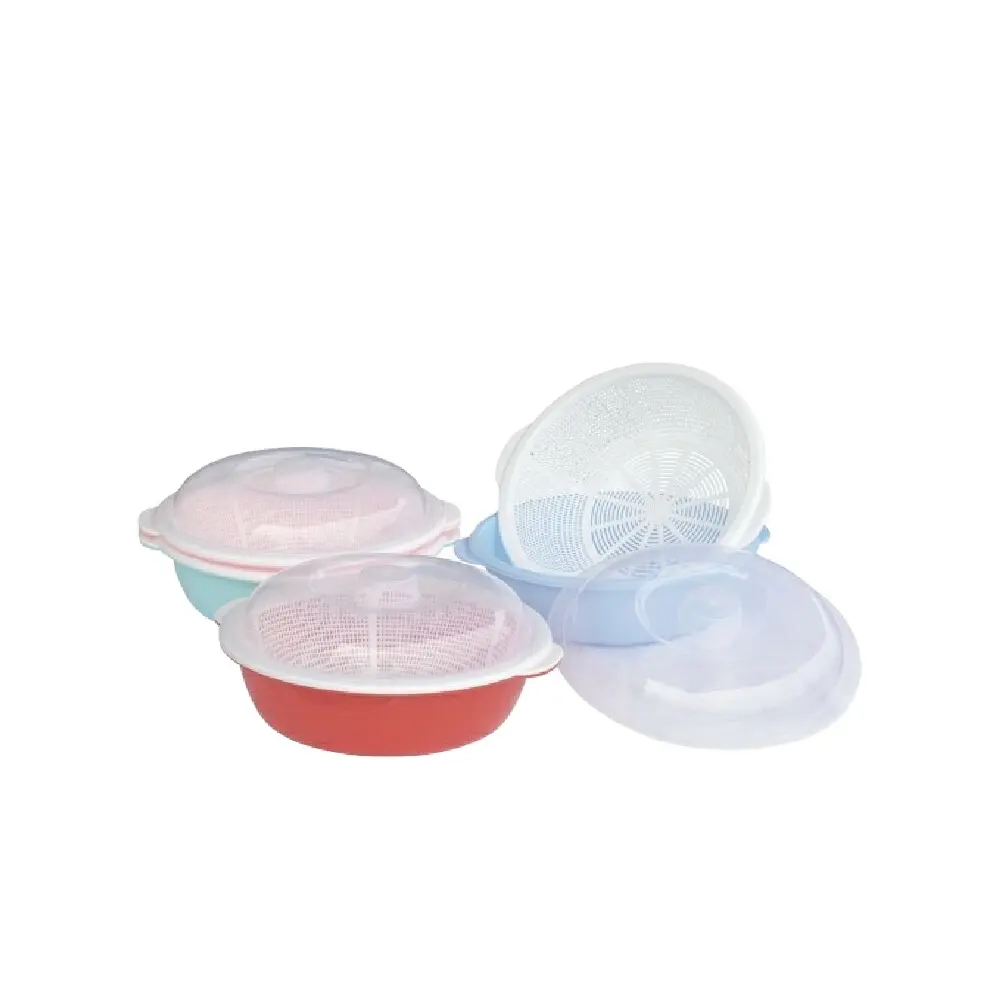 Colino per setaccio in plastica con lavabo e set di copertura salva spazio cestino per setaccio in plastica vassoio per frutta