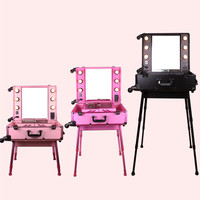 Joli chariot de maquillage étui à cosmétiques sac valise pour maquillage avec roues grande capacité femmes boîte ongles beauté bagages