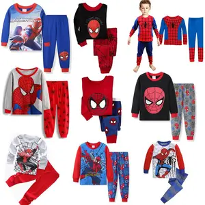 Halloween Cosplay Spiderman Pakaian Anak Laki-laki Pijamas Anak-anak Mengatur Anak Piyama Pakaian Set Piyama Anak 2-7 Tahun Kartun Piyama