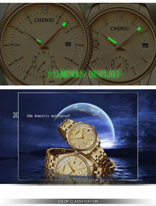 Reloj de Cuarzo para Él y para Ella, con Cristal Mineral, Correa de Acero, Fecha, Resistente al Agua, Luminoso, Reloj de Pareja para Hombre y Mujer - Product Image 3