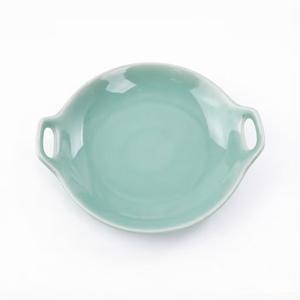 Plato de Postre de Porcelana <span class=keywords><strong>Celeste</strong></span> para Catering de Restaurantes con Logotipo Personalizado, Esmaltado Decorativo para Bodas, Alta Durabilidad, Ecológico - Product Image 1