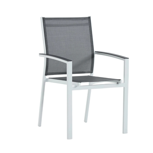 CHAISE EN ALUMINIUM AVEC TEXTILENE ANTHRACITE - Product Image 1