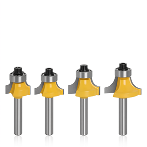 LAVIE 4-Piece Rounding Over <b>Router</b> <b>Bit</b> <b>Set</b> Tungsten Carbide Woodworking - Product Image 3