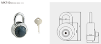 MK710 cadenas à combinaison de 3 cadrans avec clé principale
