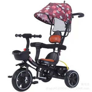 Children's Tricycle Baby Pedal Car With Shade Foam Wheels For 2 To 4 Years Old Kids Multi Functional Bicycle Stroller - Product Image 5