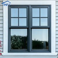 Fenêtre coulissante verticale en aluminium à rupture de pont thermique NFRC, insonorisée, double ou simple vitrage, pour maisons et cuisines