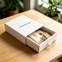 Boîte Coulissante Pliable en Carton Blanc avec Poignée, Impression UV Offset Couleur Personnalisée, Artisanat Fait Main, Bonbons, Bijoux, Usage Quotidien