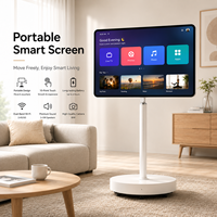 Televisor Inteligente Portátil Todo en Uno con Ruedas, Pantalla Táctil Android con Cámara y Altavoz para el Hogar y la Oficina