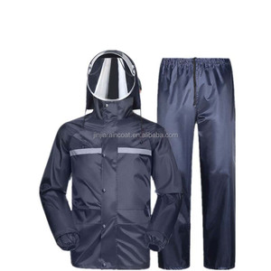 Haute qualité réfléchissant noir Oxford tissu monocouche respirant combinaison de pluie Durable imperméable moto imperméable - Product Image 4