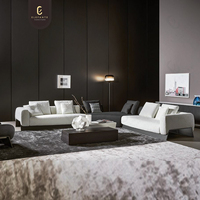Juego de sofá diván para sala de estar de importación moderna italiana, sofá grande de prensa suave, sofá de esquina de tela de madera minimalista para muebles de Villa