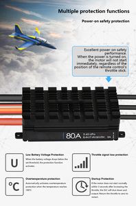 80A 100A 130A ESC แบบไม่มีแปรงถ่าน 2-6S Lipo พร้อม BEC ปรับได้ 5V-8.4V 10A สำหรับเครื่องบินบังคับวิทยุ ปีกตรึง โดรน 3D สตั๊นท์ - Product Image 6