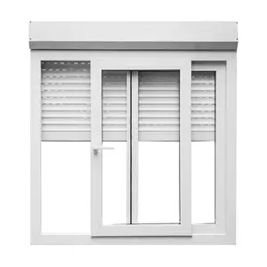 Ventanas y puertas de aluminio modernas, ventanas deslizantes con motor de persiana enrollable eléctrica