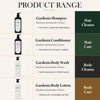 Ensemble Nettoyant Corps et Cheveux Enroya Gardenia 388ml Shampoing et Gel Douche à l'Extrait de Gardenia, Mousse Riche, Fournitures de Salle de Bain de Luxe pour l'Hôtellerie et la Maison