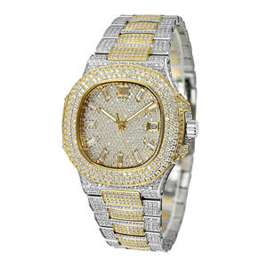 Reloj Montre Full Real Moissanite Hip Hop Iced, Automático, de Acero Inoxidable, de Lujo, Unisex, Mecánico, con Correa de Goma VVS Moissanite - Product Image 1