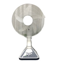 Ventilateur de bureau solaire rechargeable AC/DC 6V de 14 pouces de bonne qualité avec batterie, construction métallique pour une utilisation à la maison et en extérieur