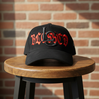 Gorra de Béisbol Negra de Gamuza de 6 Paneles, Personalizada con Bordado 3D en Relieve, Logotipo de Letras Góticas, Estilo Urbano, Unisex, Ajustable