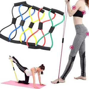 Músculos exercidados 8 Word Chest Expander Rope Resistance Band Tpe Yoga Exercício Durable Tension Rope Fitness Equipment Yoga Rope