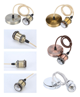 Support de Lampe Industriel Rétro Vintage en Aluminium pour Ampoule LED à Filament Edison E27 E26 avec Douille à Vis Edison