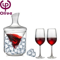 Carafe à whisky et bière Gift Core, distributeur rapide, 1000 ml, bouche biseautée, base conique, seau à glace, ensemble de carafe à vin en cristal