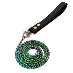 Venta al por mayor 4,5 MM 316L Acero inoxidable cachorro perro cuerda P cadena serpiente cadena perro estrangulador cadena Slip plomo manos libres correa de perro - Product Image 4