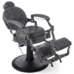Silla de barbero beige hidráulica resistente moderna antigua al por mayor - Product Image 2