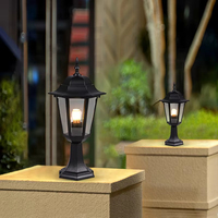 Lampe solaire LED extérieure étanche de style européen pour poteau, colonne, portail, jardin, cour, villa, décoration murale d'entrée