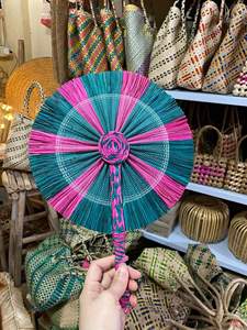 Hand Fan Raffia Hand Made Dance Fans Nature Palm Leaves Hand Woven Eco-friendly Fan for Wedding Invitation or Decoration - Product Image 3